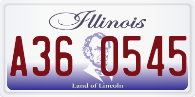 IL license plate A360545