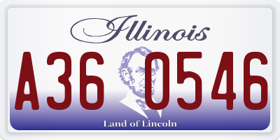 IL license plate A360546