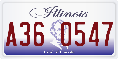 IL license plate A360547