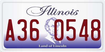 IL license plate A360548