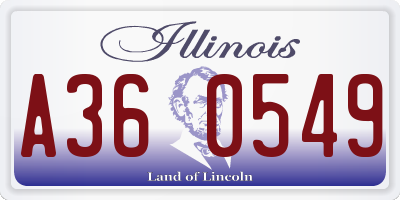 IL license plate A360549