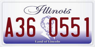 IL license plate A360551