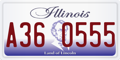 IL license plate A360555