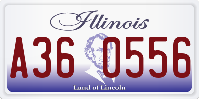 IL license plate A360556