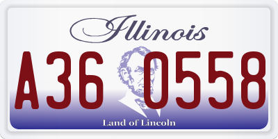 IL license plate A360558
