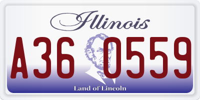 IL license plate A360559