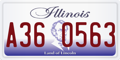 IL license plate A360563