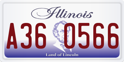IL license plate A360566