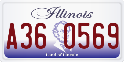 IL license plate A360569