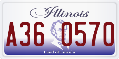 IL license plate A360570