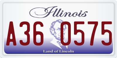 IL license plate A360575
