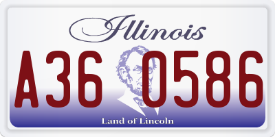 IL license plate A360586