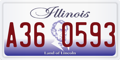 IL license plate A360593