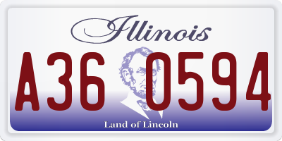 IL license plate A360594