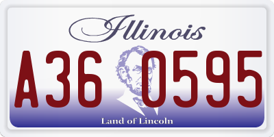 IL license plate A360595