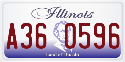 IL license plate A360596