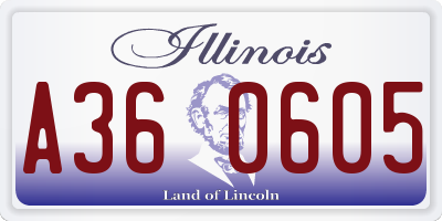 IL license plate A360605