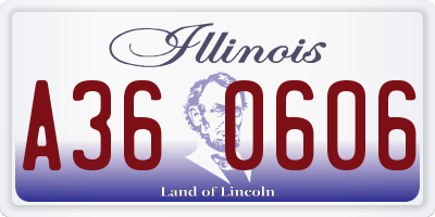 IL license plate A360606