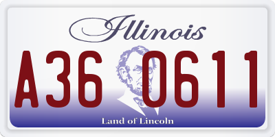 IL license plate A360611
