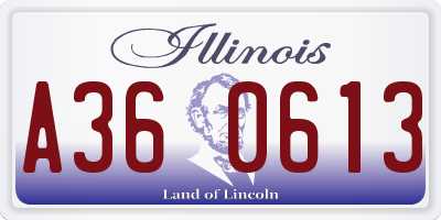 IL license plate A360613