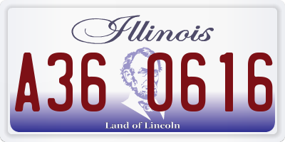 IL license plate A360616