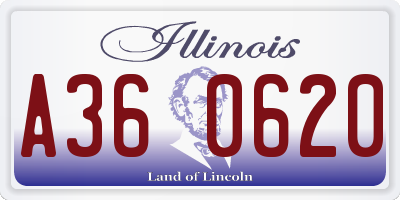 IL license plate A360620