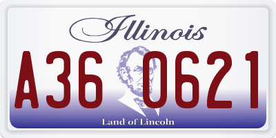 IL license plate A360621