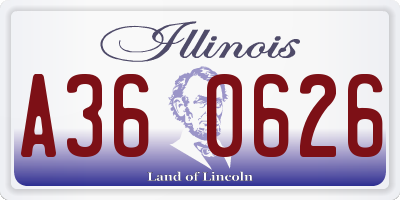 IL license plate A360626