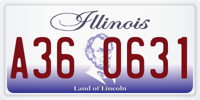 IL license plate A360631