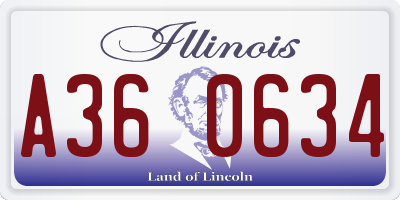 IL license plate A360634