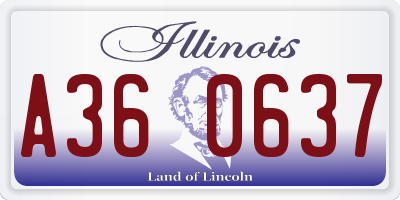 IL license plate A360637