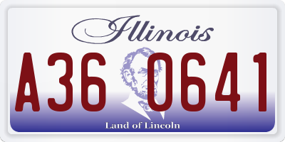 IL license plate A360641