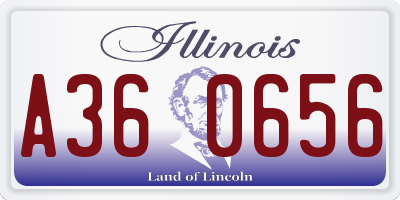 IL license plate A360656