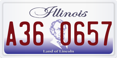 IL license plate A360657