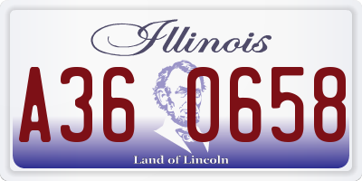 IL license plate A360658