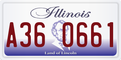 IL license plate A360661