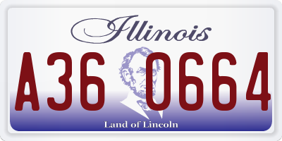 IL license plate A360664