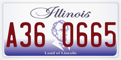 IL license plate A360665