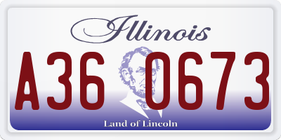 IL license plate A360673