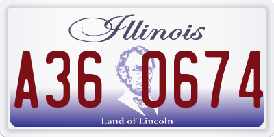 IL license plate A360674