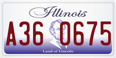 IL license plate A360675
