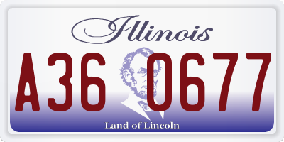 IL license plate A360677