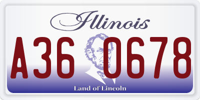IL license plate A360678