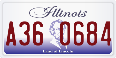 IL license plate A360684