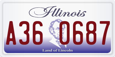 IL license plate A360687