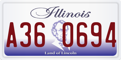 IL license plate A360694
