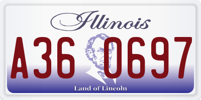 IL license plate A360697