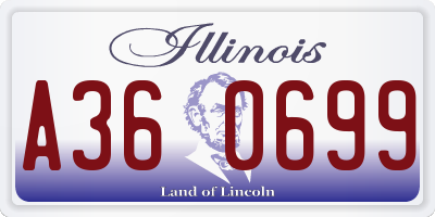 IL license plate A360699