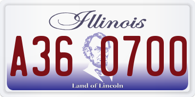 IL license plate A360700