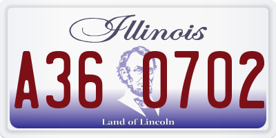 IL license plate A360702